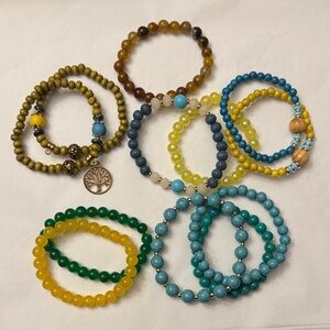 Colorful Beaded Bracelet Set of 12